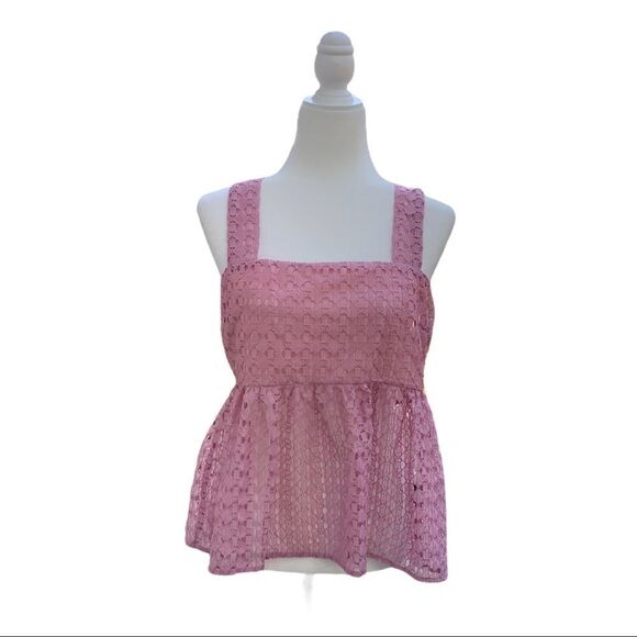NWTLine and Dot Pink Laced Blouse Sz L - Picture 1 of 3